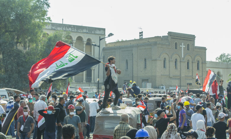 متظاهرين ثورة تشرين العراقية