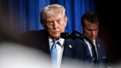 President Donald Trump delivers remarks at a press conference Molly Riley Official White House Photo American Photo Archive Alamy 3DE7JPF